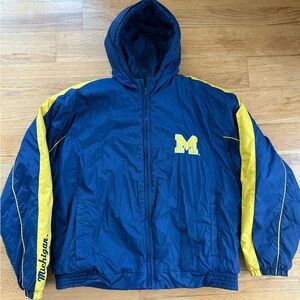 Collegiate Navy and Yellow Hooded Jacket